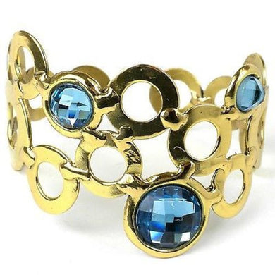 Sky Blue Bubble Brass Cuff Handmade and Fair Trade