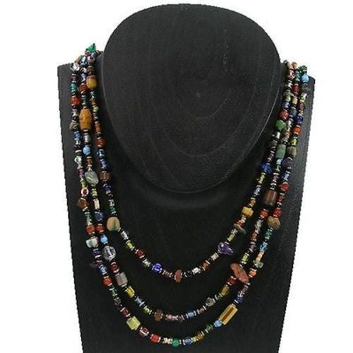 Multicolor 'Success' Triple Strand Beaded Necklace Handmade and Fair Trade