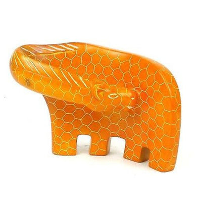 Handcrafted Large Giraffe Soapstone Sculpture in Orange Handmade and Fair Trade