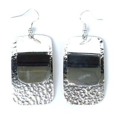Large Silverplated Double Rectangle Earrings Handmade and Fair Trade