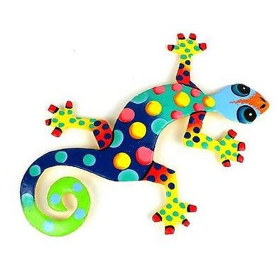 Eight Inch Metal Gecko Florida Design Handmade and Fair Trade