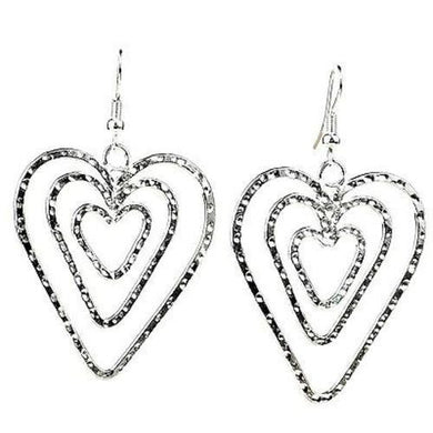 Triple Heart Silver Overlay Earrings Handmade and Fair Trade