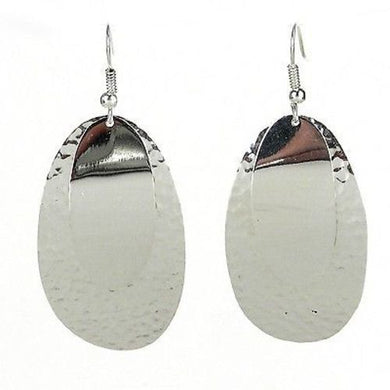 Large Silverplated Double Oval Earrings Handmade and Fair Trade