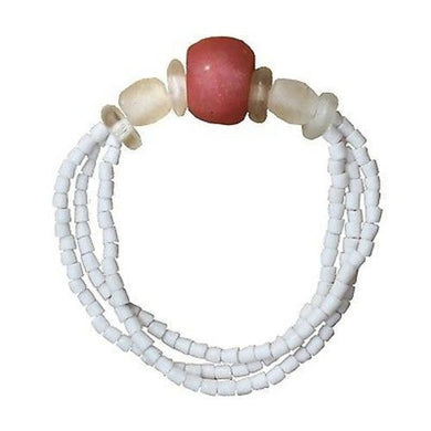 Recycled Pink Poppy Glass Abacus Bracelet Handmade and Fair Trade