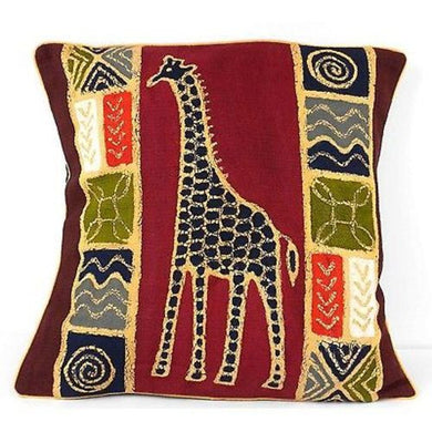 Handmade Colorful Giraffe Batik Cushion Cover Handmade and Fair Trade