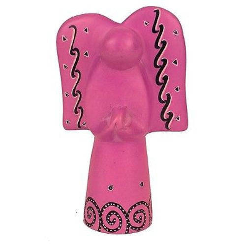 Handcrafted 5-inch Soapstone Angel Sculpture in Pink Handmade and Fair Trade