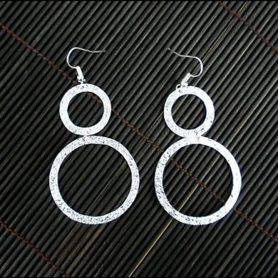 Large Silverplated Double Circle Earrings Handmade and Fair Trade