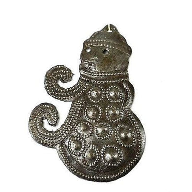 Snowman Design Steel Drum Ornament Handmade and Fair Trade