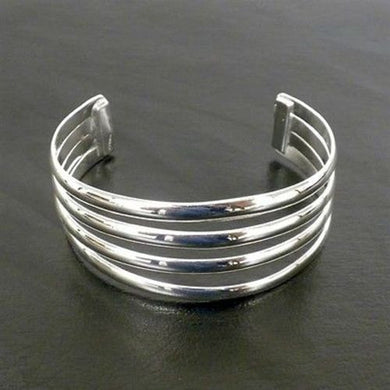 Silver Overlay Cuff  Four Bar Design Handmade and Fair Trade