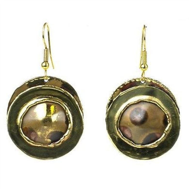 Encircled Spots Brass Earrings Handmade and Fair Trade