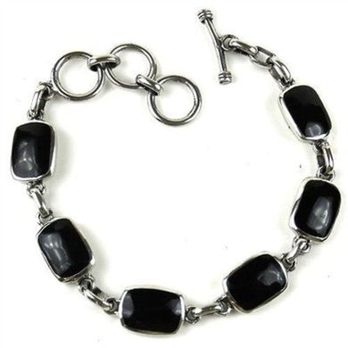 Handcrafted Mexican Alpaca Silver and Onyx Bracelet Handmade and Fair Trade