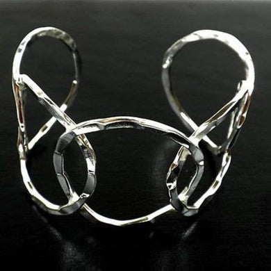 Silver Overlay Hammered Cuff - Circles Handmade and Fair Trade