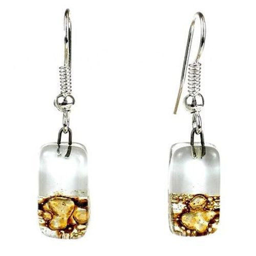 Root Beer Float Design Small Glass Earrings Handmade and Fair Trade
