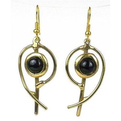 Handcrafted Onyx Note Earrings Handmade and Fair Trade