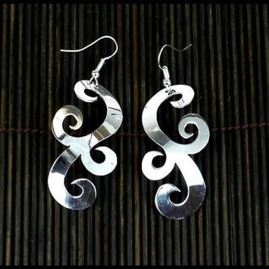 Large Silverplated Scrollwork Earrings Handmade and Fair Trade
