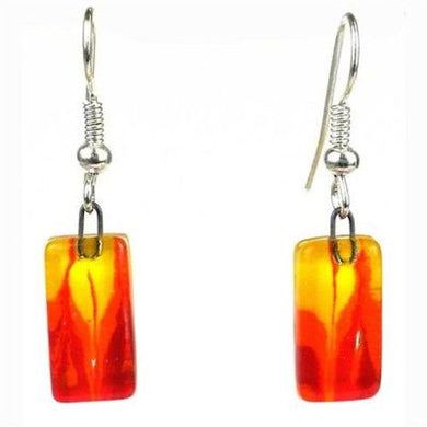 Fire Design Small Glass Earrings Handmade and Fair Trade